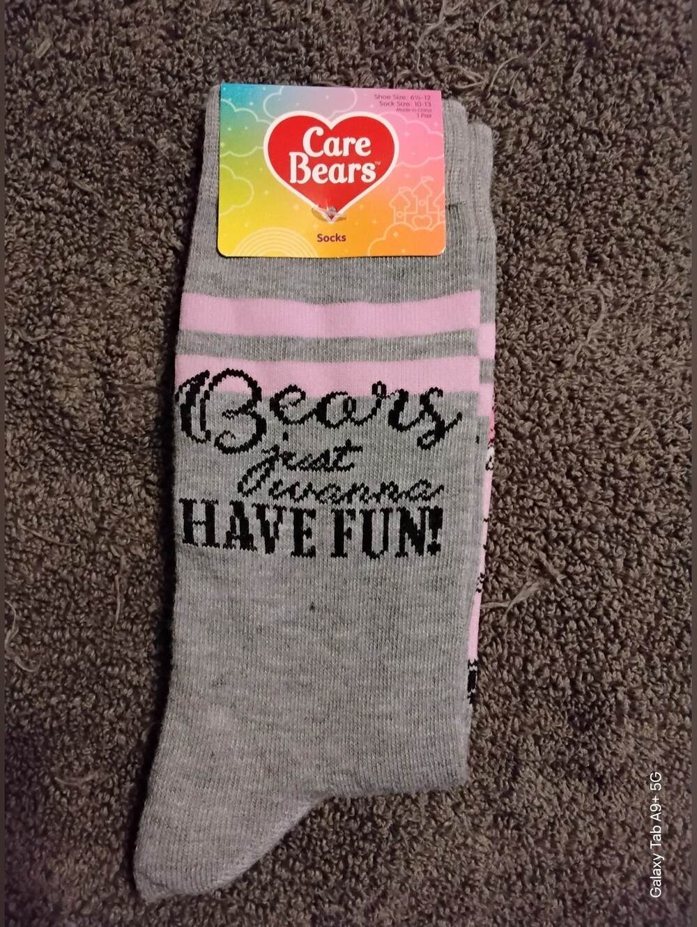 Care Bears " Cheer Bear" Crew Socks